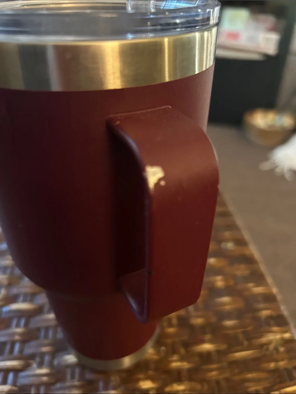 Yeti Rambler Straw Stainless Steel Travel Mug with Handle -35 oz  Wild Vine Red